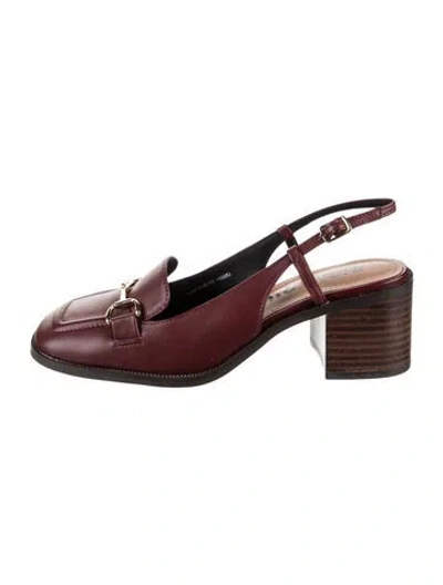 Pre-owned Bibi Lou Leather Slingback Pumps In Burgundy