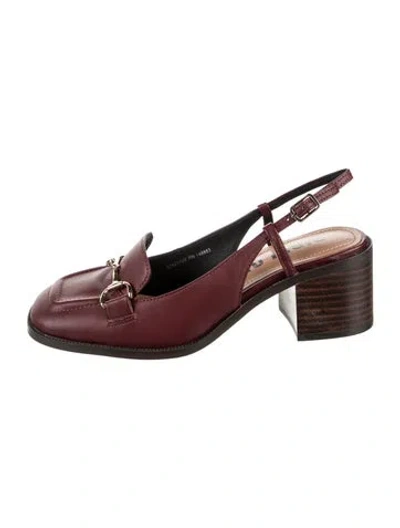 Pre-owned Bibi Lou Leather Slingback Pumps In Burgundy
