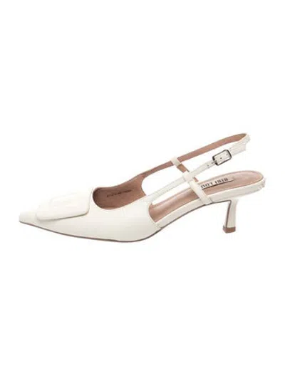 Pre-owned Bibi Lou Leather Slingback Pumps In Neutrals