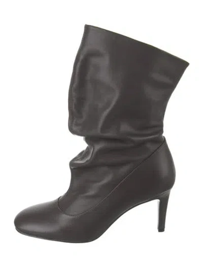 Pre-owned Bibi Lou Leather Slouch Boots In Grey