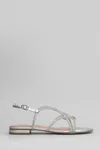 Bibi Lou Woman Sandals White Size 7 Textile Fibers In Silver