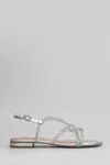 Bibi Lou Woman Sandals White Size 7 Textile Fibers In Silver