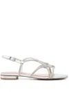 Bibi Lou Woman Sandals White Size 7 Textile Fibers In Grey