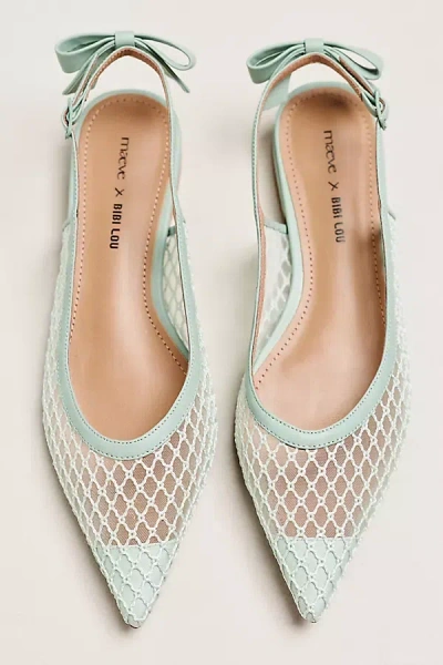 Bibi Lou Maeve X  Bow Slingback Flats In Green