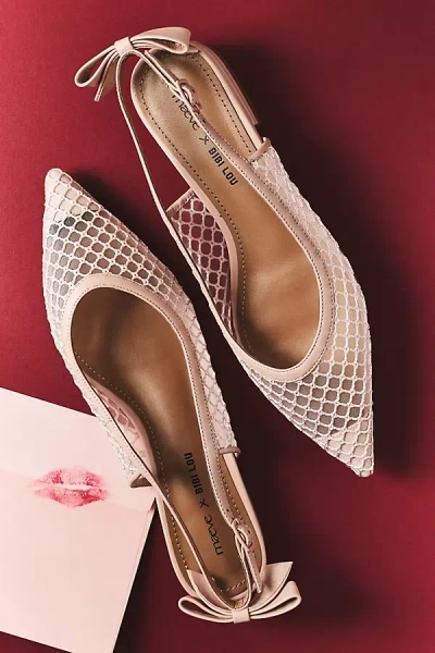 Bibi Lou Maeve X  Bow Slingback Flats In Neutral