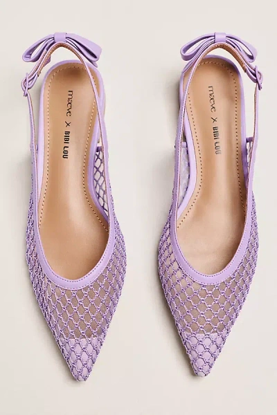 Bibi Lou Maeve X  Bow Slingback Flats In Purple