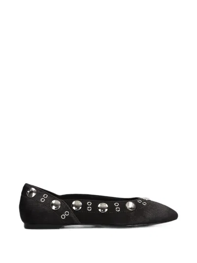 Bibi Lou Mati Ballerinas Stud-embellished Ballet Flats In Black