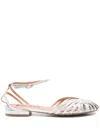 Bibi Lou Metallic Flat Pumps In Silver