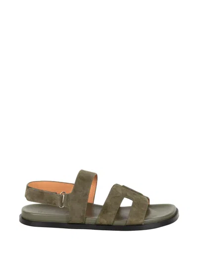 Bibi Lou Touch-strap Cutout Sandals In Green