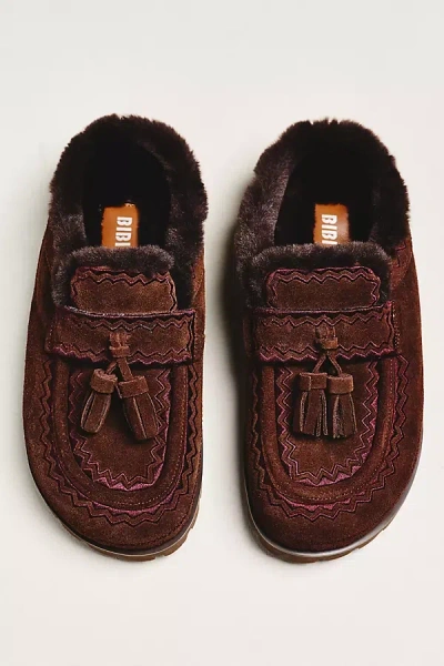 Bibi Lou Moc Contrast Tassel Flats In Brown