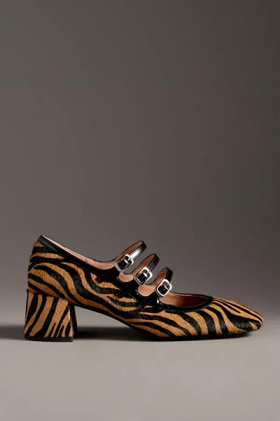 Bibi Lou Multi-strap Mary Jane Heels In Sand