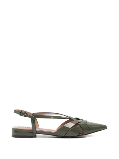 Bibi Lou Nolia Patent-finish Caged Sandals In Green