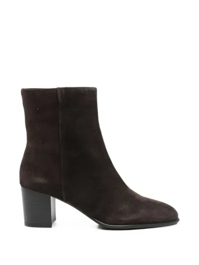 Bibi Lou North Suede Block-heel Ankle Boots In Brown