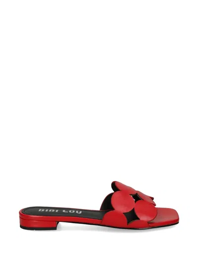 Bibi Lou Onami Cut-out Leather Sandals In Red