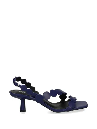Bibi Lou Onami Scalloped Leather Sandals In Blue