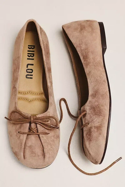 Bibi Lou Pao Ballerina Flats In Neutral