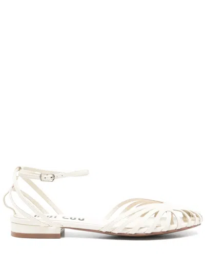 Bibi Lou Patent Flat Pumps In White