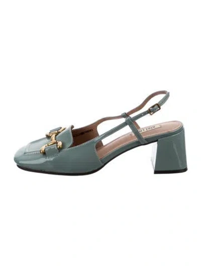 Pre-owned Bibi Lou Patent Leather Slingback Pumps In Green