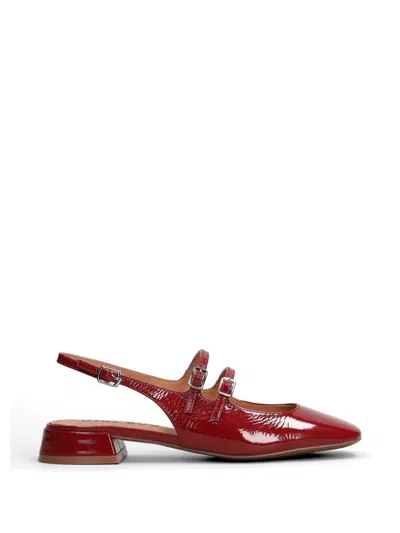 Bibi Lou Patent-finish Slingback Flat Pumps In Red