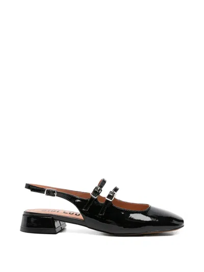 Bibi Lou Patent-finish Slingback Pumps In Black