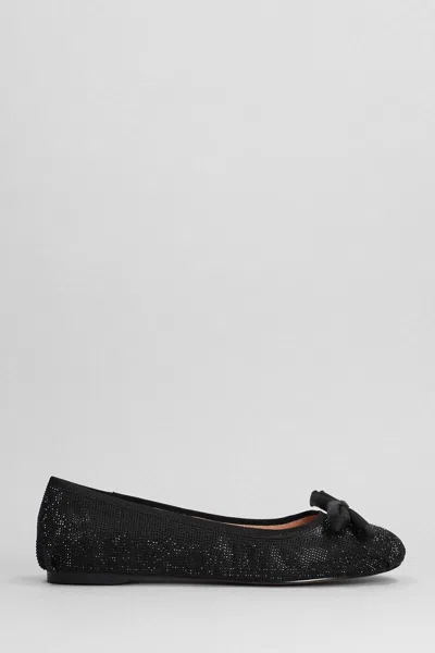 Bibi Lou Pend Ballet Flats In Black Satin