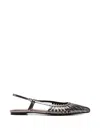 Bibi Lou Plomo Woven Slingback Flat Pumps In Silver