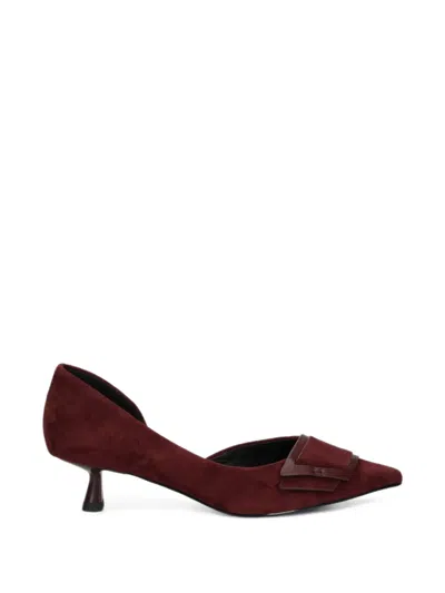 Bibi Lou Pointed-toe Suede Pumps In Red