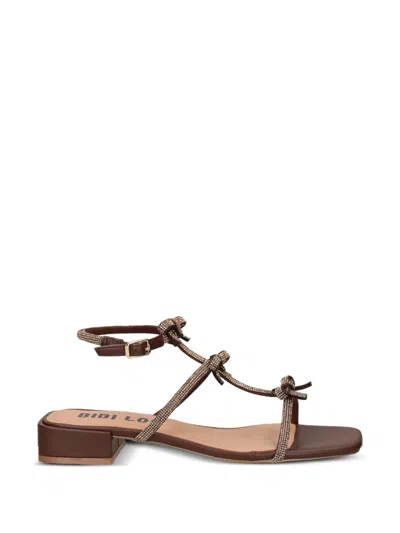 Bibi Lou Poline Crystal-embellished Sandals In Brown