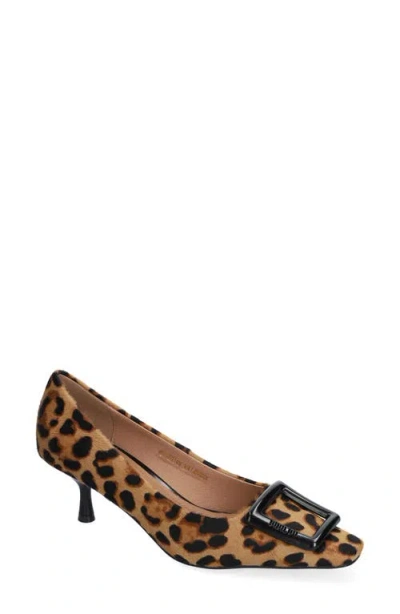 Bibi Lou Poznan Genuine Calf Hair Buckle Pump In Leopard Print Calf Hair