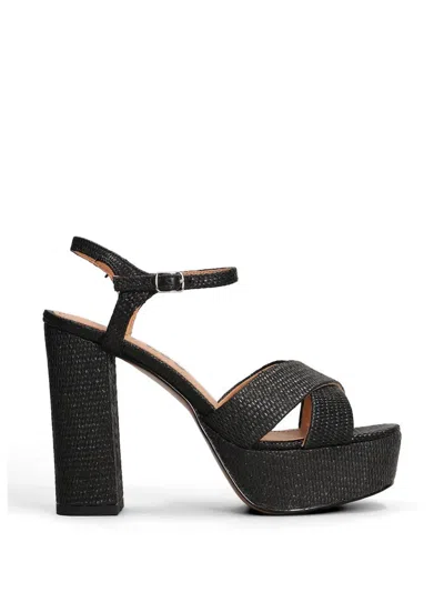 Bibi Lou Primrose Woven Sandals In Black