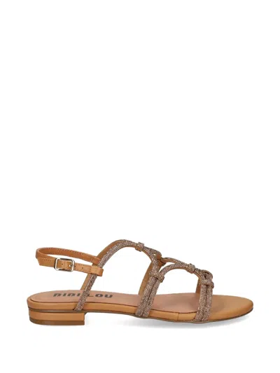 Bibi Lou Quail Crystal-embellished Caged Sandals In Brown