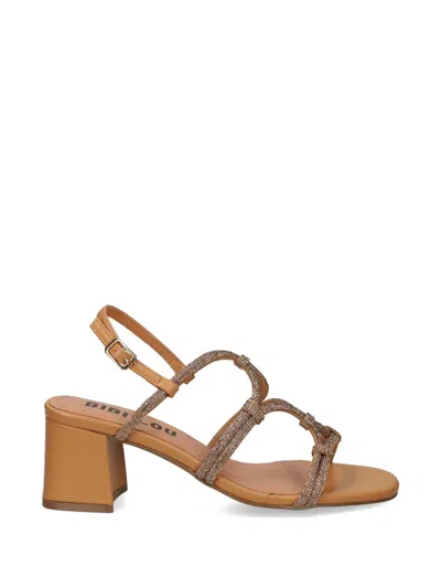 Bibi Lou Quail Crystal-embellished Multi-strap Sandals In Brown