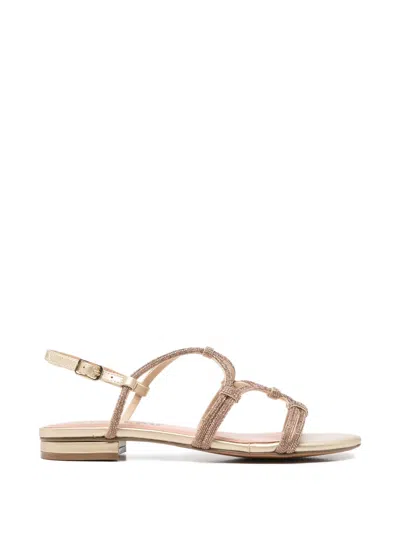 Bibi Lou Quail Crystal-embellished Sandals In Gold
