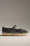 Bibi Lou Raffia Mary Jane Flats In Black