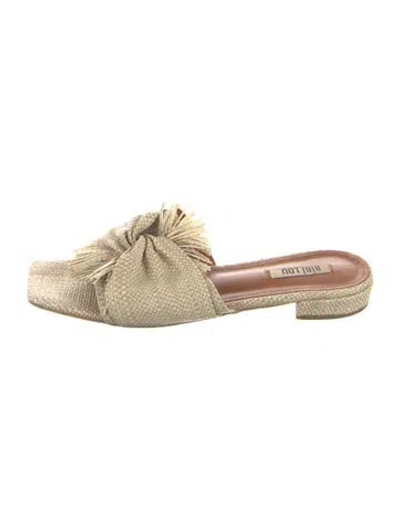 Pre-owned Bibi Lou Raffia Slides In Multi