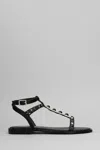 Bibi Lou Stud-embellished Flat Sandals In Black