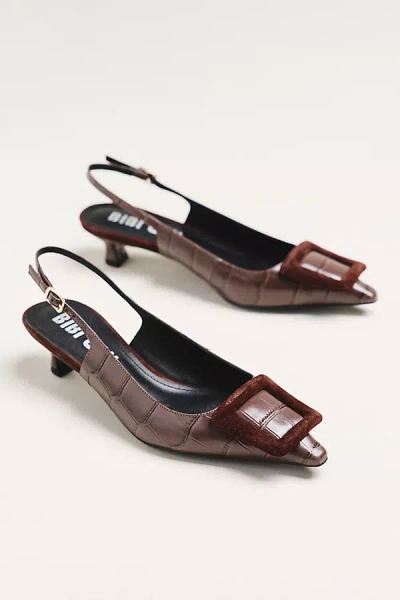 Bibi Lou Robin 2 Slingback Heels In Brown