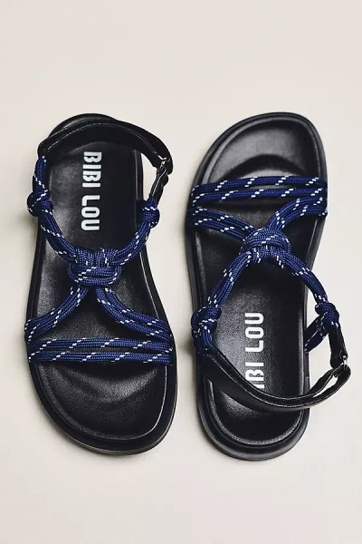 Bibi Lou Rope Slingback Sandals In Blue