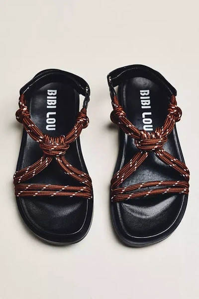 Bibi Lou Rope Slingback Sandals In Brown