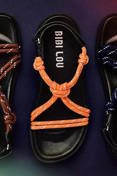 Bibi Lou Rope Slingback Sandals In Orange