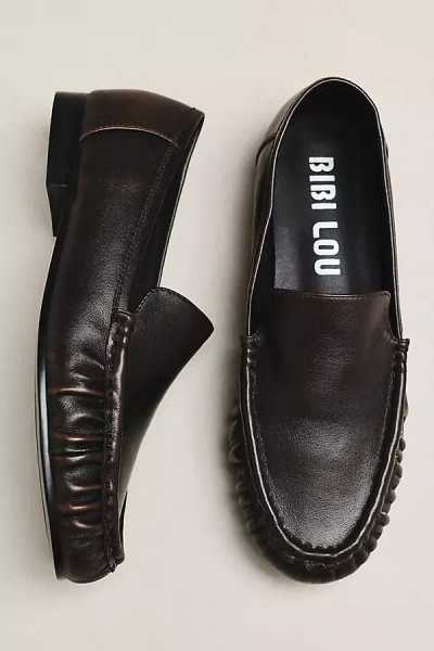 Bibi Lou Ruched Loafers In Brown