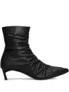 Bibi Lou Ruched Pointed Boots In Black
