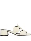 Bibi Lou 40mm Leather Mules In Bianco