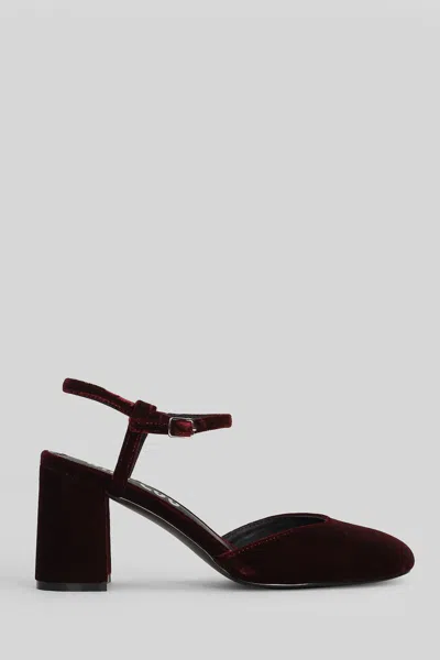 Bibi Lou Ankle-strap Heeled Sandals In Burgundy