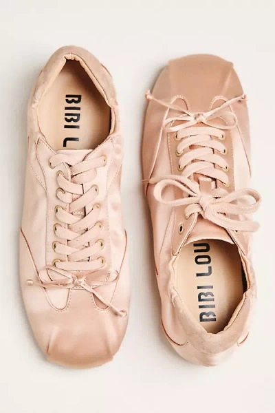 Bibi Lou Satin Ballet Sneakers In Pink