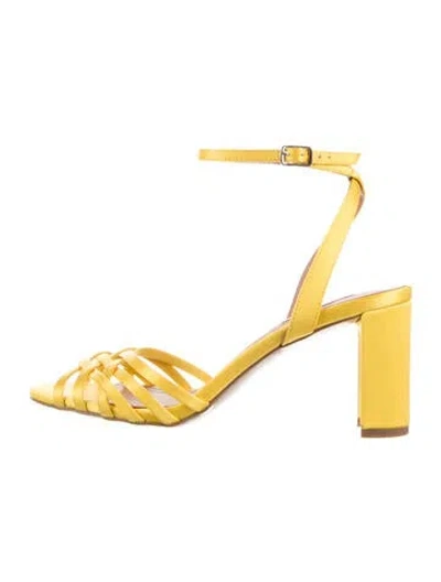 Pre-owned Bibi Lou Satin Sandals In Yellow