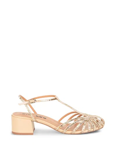 Bibi Lou Serabi Crystal-embellished Cage Sandals In Brown