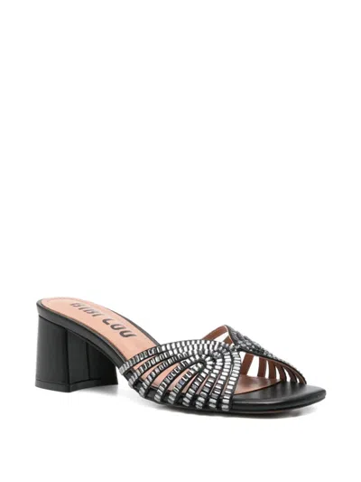Bibi Lou Serabi Crystal-embellished Caged Sandals In Black