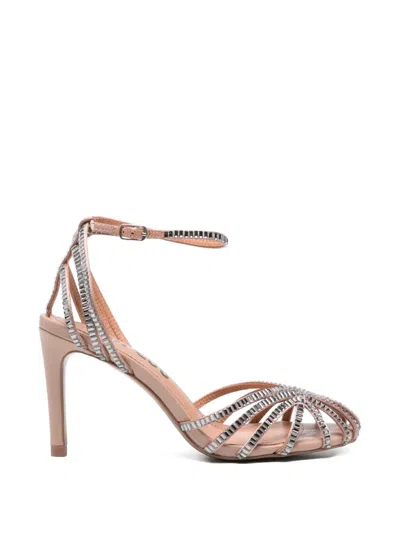 Bibi Lou Serabi Crystal-embellished Cage-strap Sandals In Neutral