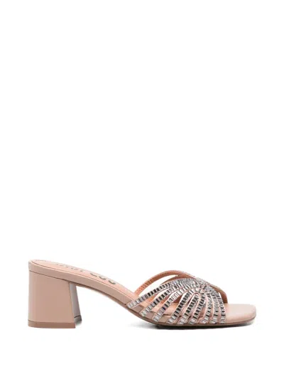 Bibi Lou Serabi Crystal-embellished Leather Sandals In Neutral